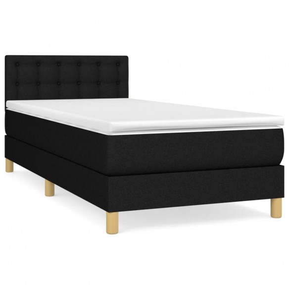 Cadre de lit avec matelas Noir 100x200 cm Tissu