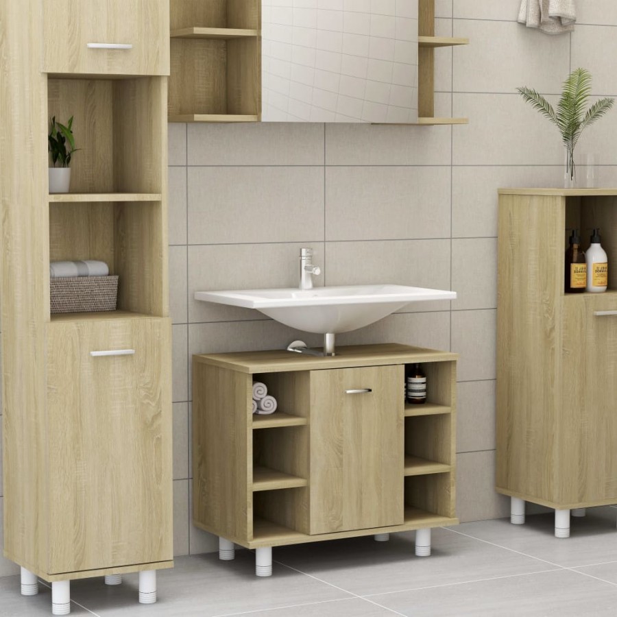 Armoire de salle de bain Chêne sonoma 60x32x53,5 cm Aggloméré