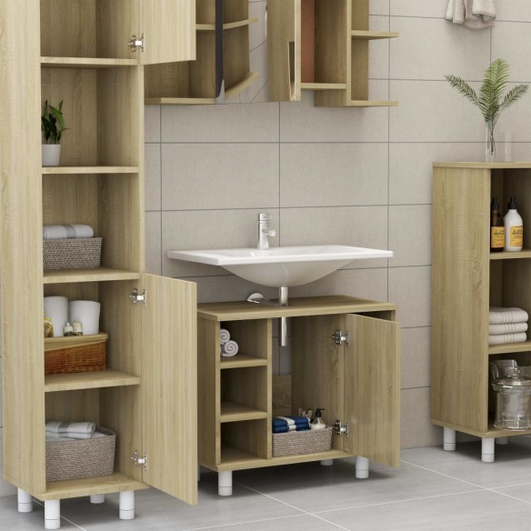 Armoire de salle de bain Chêne sonoma 60x32x53,5 cm Aggloméré