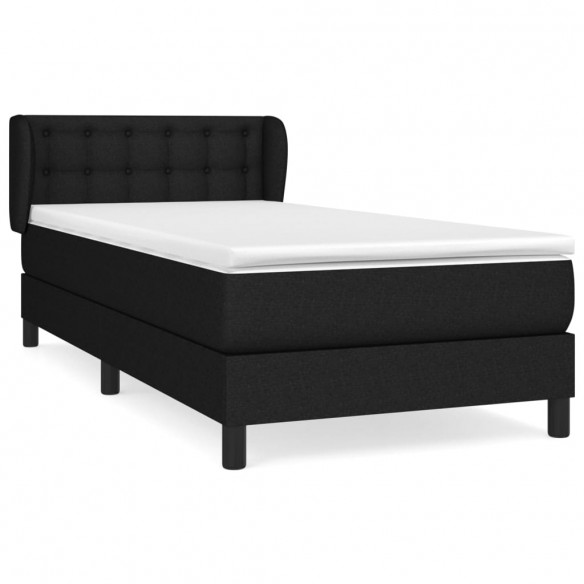 Cadre de lit avec matelas Noir 100x200 cm Tissu