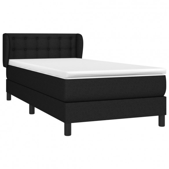 Cadre de lit avec matelas Noir 100x200 cm Tissu