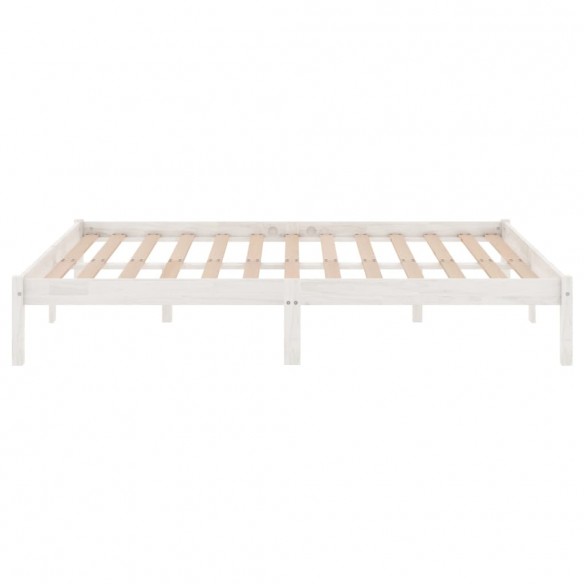 Cadre de lit Blanc Bois de pin massif 120x200 cm