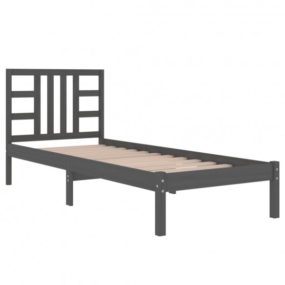 Cadre de lit Noir Bois massif 90x190 cm Simple