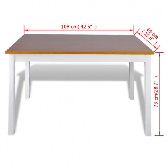 Ensemble de salle à manger 5 pcs Marron et blanc