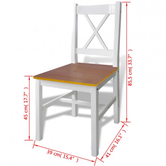 Ensemble de salle à manger 5 pcs Marron et blanc