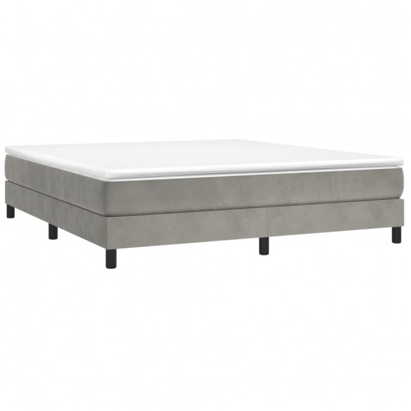 Cadre de lit et matelas Gris clair 180x200cm Velours