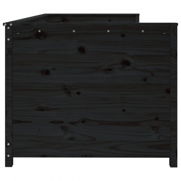 Lit de jour Noir 100x200 cm Bois de pin massif