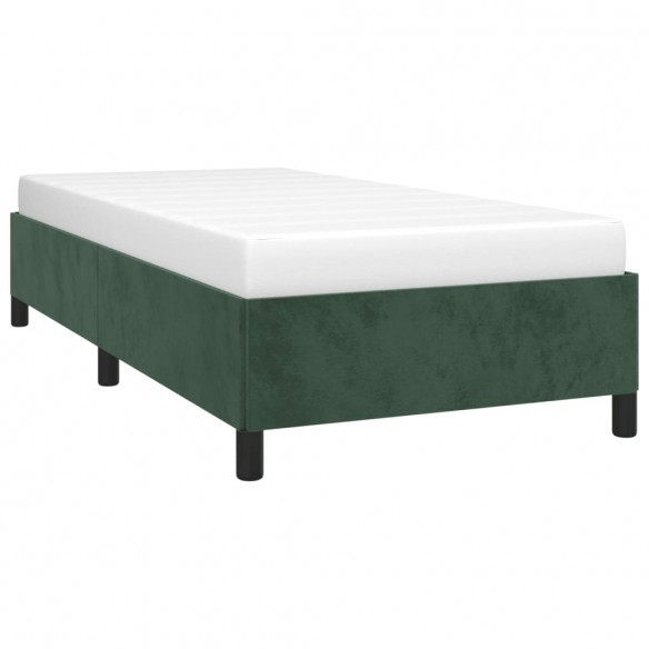 Cadre de lit Vert foncé 100x200 cm Velours