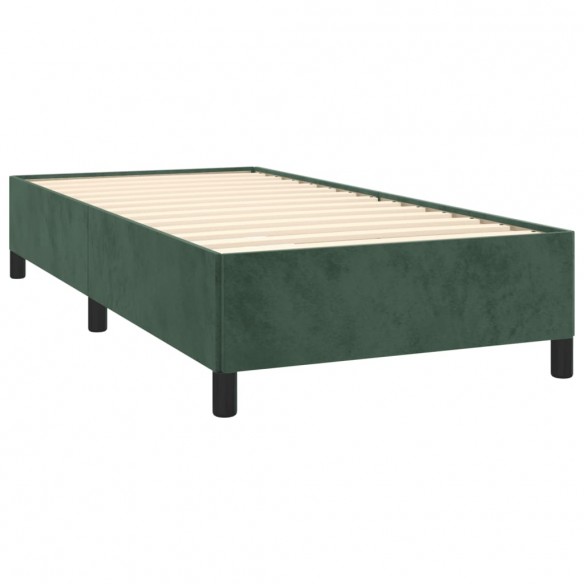 Cadre de lit Vert foncé 100x200 cm Velours