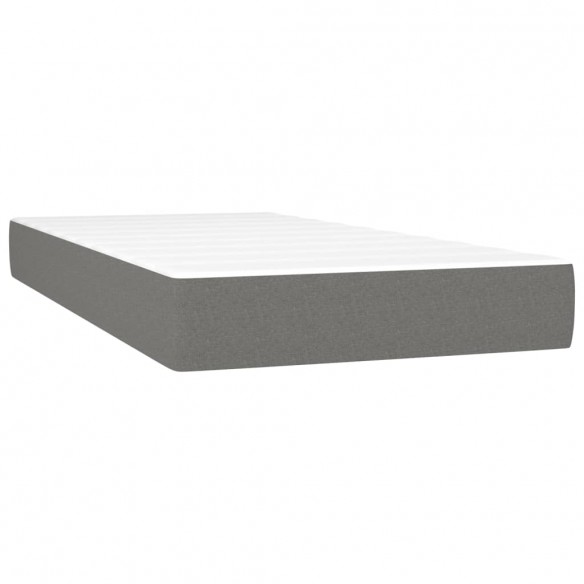 Cadre de lit matelas LED Gris foncé 100x200 cm Tissu