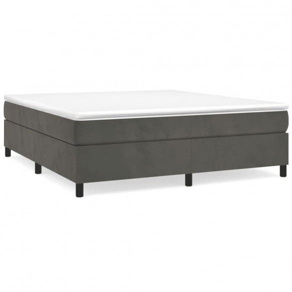 Cadre de lit et matelas Gris foncé 180x200cm Velours