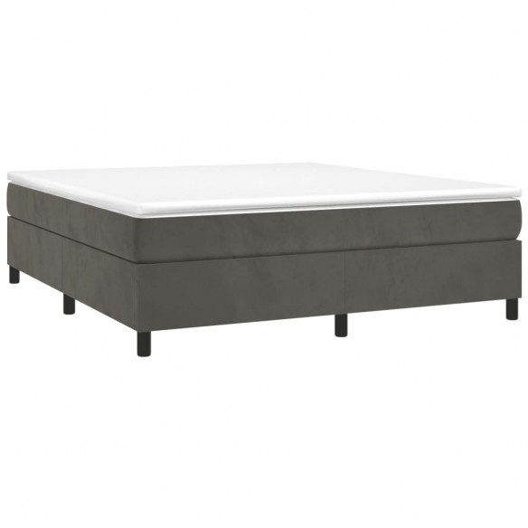 Cadre de lit et matelas Gris foncé 180x200cm Velours