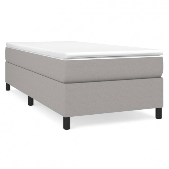 Cadre de lit avec matelas Gris clair 90x200 cm Tissu