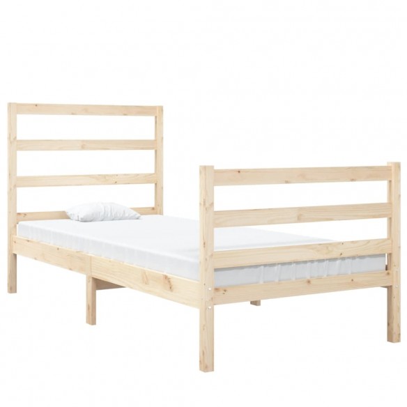 Cadre de lit bois de pin massif 75x190 cm petit simple