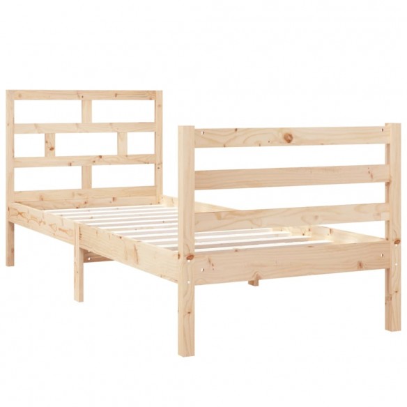 Cadre de lit Bois massif 75x190 cm Petit simple