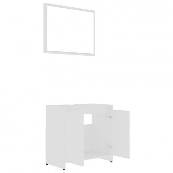 Ensemble de meubles de salle de bain 4 pcs Blanc Aggloméré