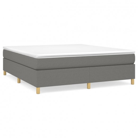 Cadre de lit avec matelas Gris foncé 160x200cm Tissu