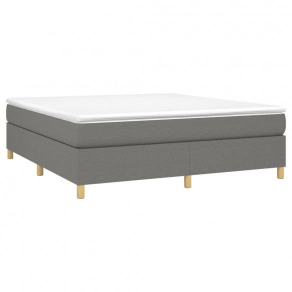 Cadre de lit avec matelas Gris foncé 160x200cm Tissu