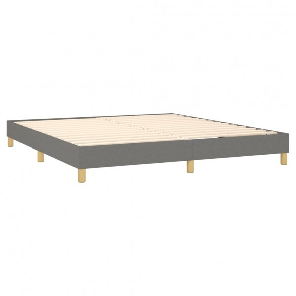 Cadre de lit et matelas et LED Gris foncé 160x200 cm