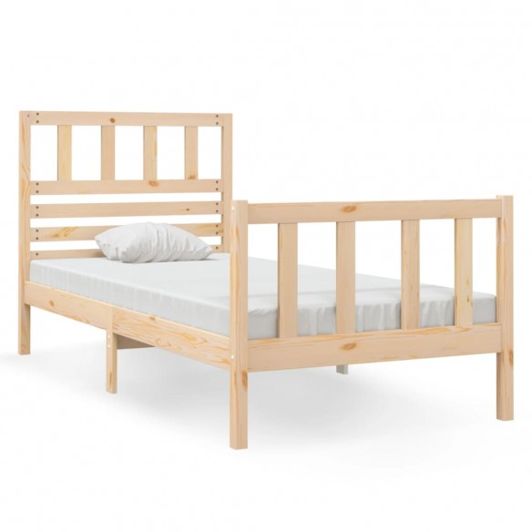 Cadre de lit Bois massif 75x190 cm Petit simple