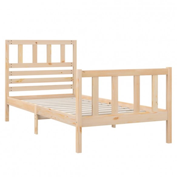 Cadre de lit Bois massif 75x190 cm Petit simple