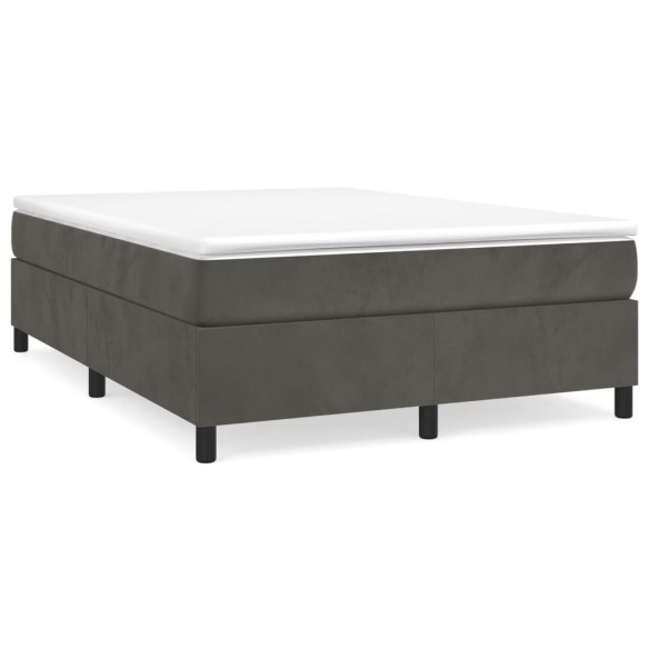 Cadre de lit et matelas Gris foncé 140x200cm Velours