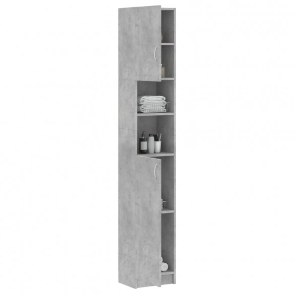 Armoire de salle de bain Gris béton 32x25,5x190 cm Aggloméré