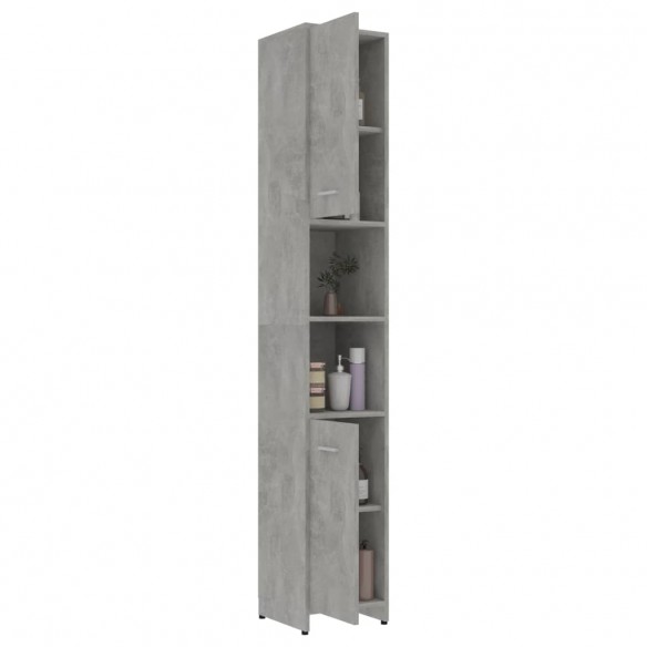 Armoire de salle de bain Gris béton 30x30x183,5 cm Aggloméré