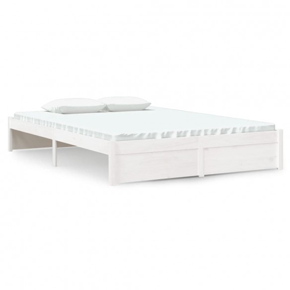 Cadre de lit Blanc Bois massif 140x190 cm