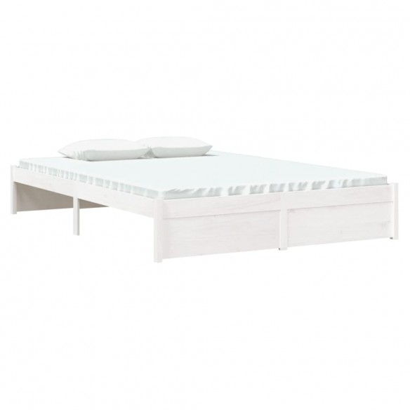 Cadre de lit Blanc Bois massif 140x190 cm