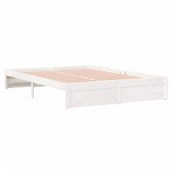 Cadre de lit Blanc Bois massif 140x190 cm