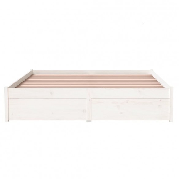 Cadre de lit Blanc Bois massif 140x190 cm