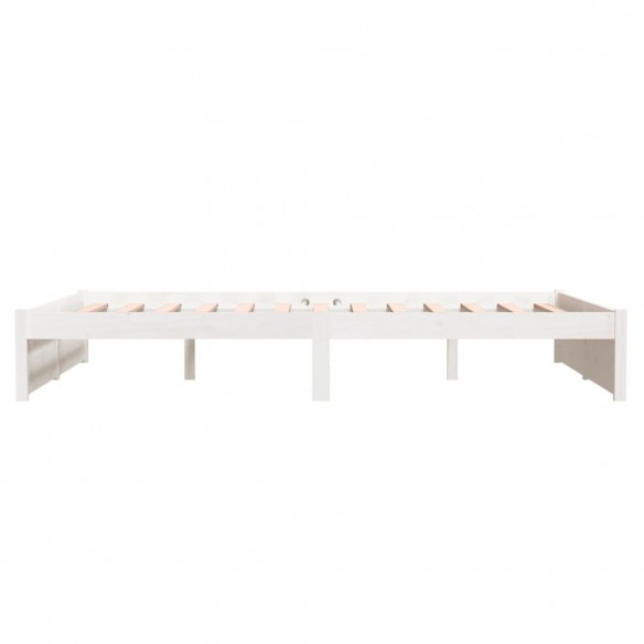 Cadre de lit Blanc Bois massif 140x190 cm