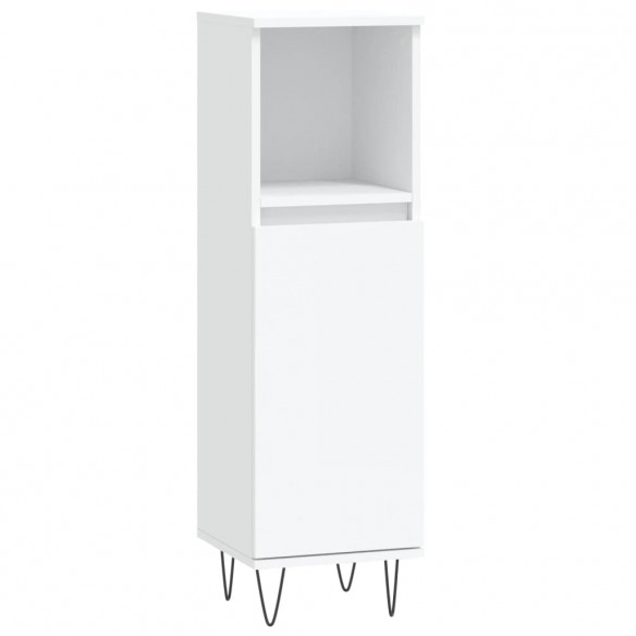 Ensemble d'armoires salle de bain 3 pcs blanc bois d'ingénierie