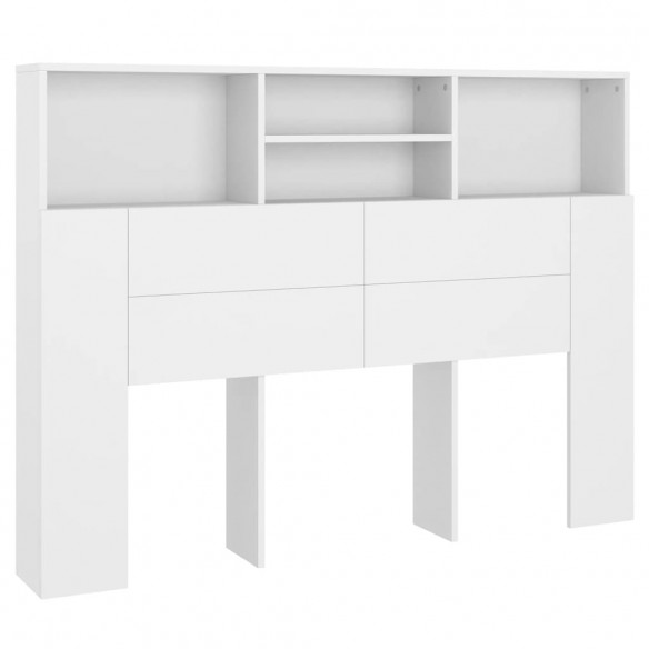 Armoire de tête de lit Blanc 140x19x103,5 cm