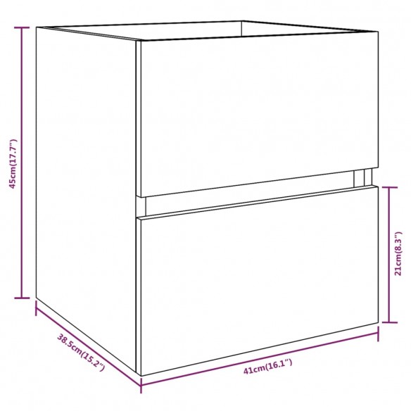 Armoire de lavabo Chêne fumé 41x38,5x45 cm Bois d'ingénierie