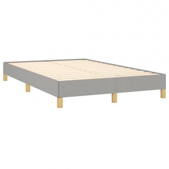 Cadre de lit avec matelas Gris clair 120x200cm Tissu