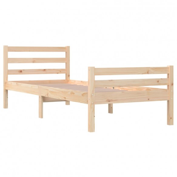 Cadre de lit bois massif 90x190 cm simple