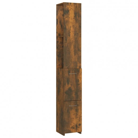 Armoire de bain chêne fumé 25x26,5x170 cm bois d'ingénierie