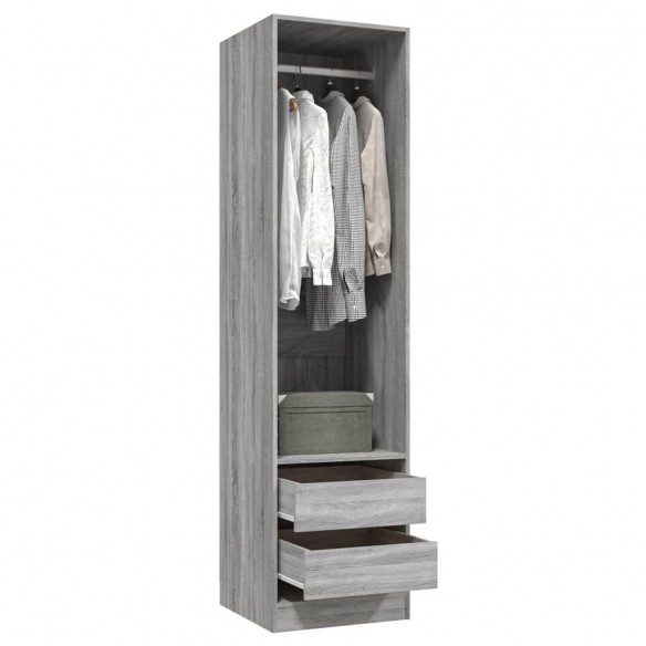 Armoire avec tiroirs Sonoma gris 50x50x200 cm Bois d'ingénierie