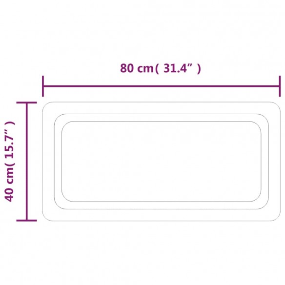 Miroir de salle de bain à LED 80x40 cm