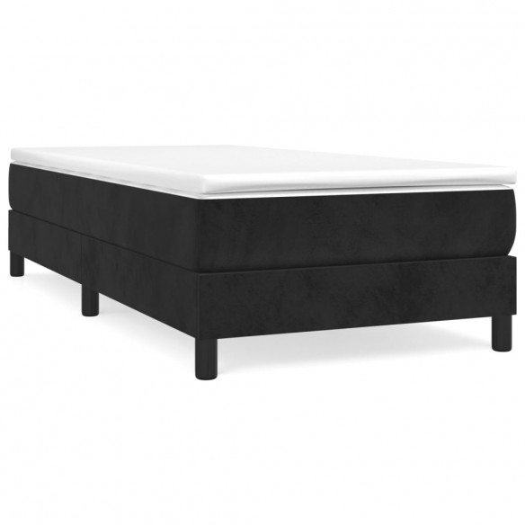 Cadre de lit avec matelas Noir 90x200 cm Velours