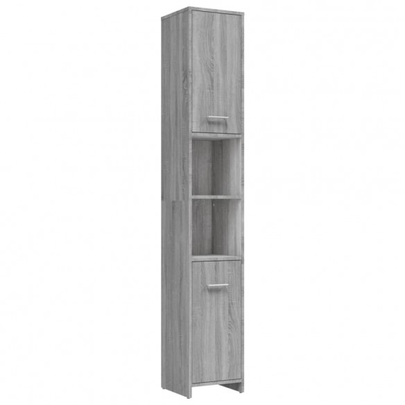 Armoire de bain Sonoma gris 30x30x183,5 cm Bois d'ingénierie