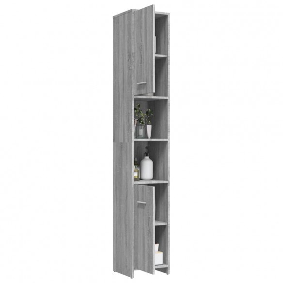 Armoire de bain Sonoma gris 30x30x183,5 cm Bois d'ingénierie