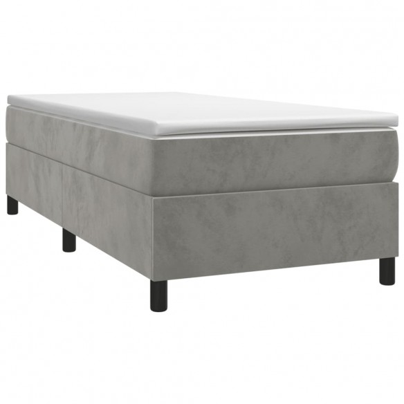 Cadre de lit et matelas Gris clair 100x200cm Velours