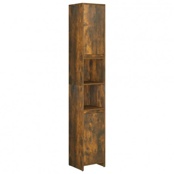 Armoire de bain Chêne fumé 30x30x183,5 cm Bois d'ingénierie