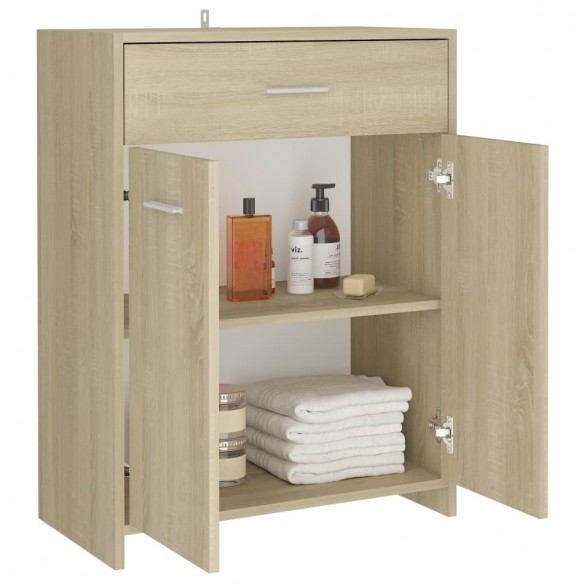 Armoire de salle de bain Chêne sonoma 60x33x80 cm Aggloméré