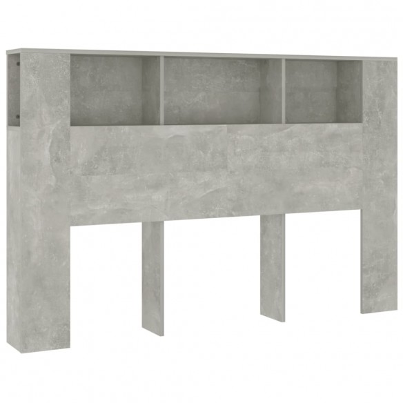 Armoire de tête de lit Gris béton 160x18,5x104,5 cm