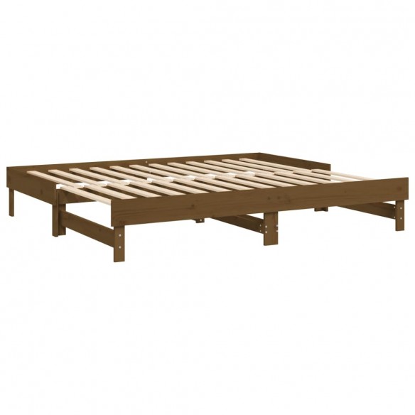 Lit coulissant Marron miel 2x(90x200) cm Bois de pin solide