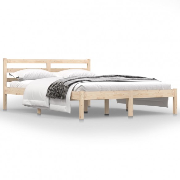 Cadre de lit bois de pin massif 135x190 cm double